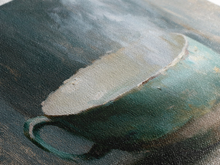Tea Bowl and Steam Still Life Framed Canvas Print, Spa Art, Art Print, Spa Decor, Serenity, Botanical Art, Nature Prints, SPA-2x1-42
