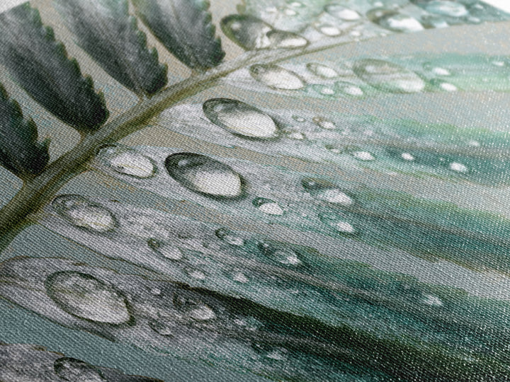 Fern Leaf Closeup Framed Canvas Print, Spa Art, Feminine Wall Art, Spa Decor, Fine Art, Serenity, Hair Salon Wall Art, SPA-2x1-55