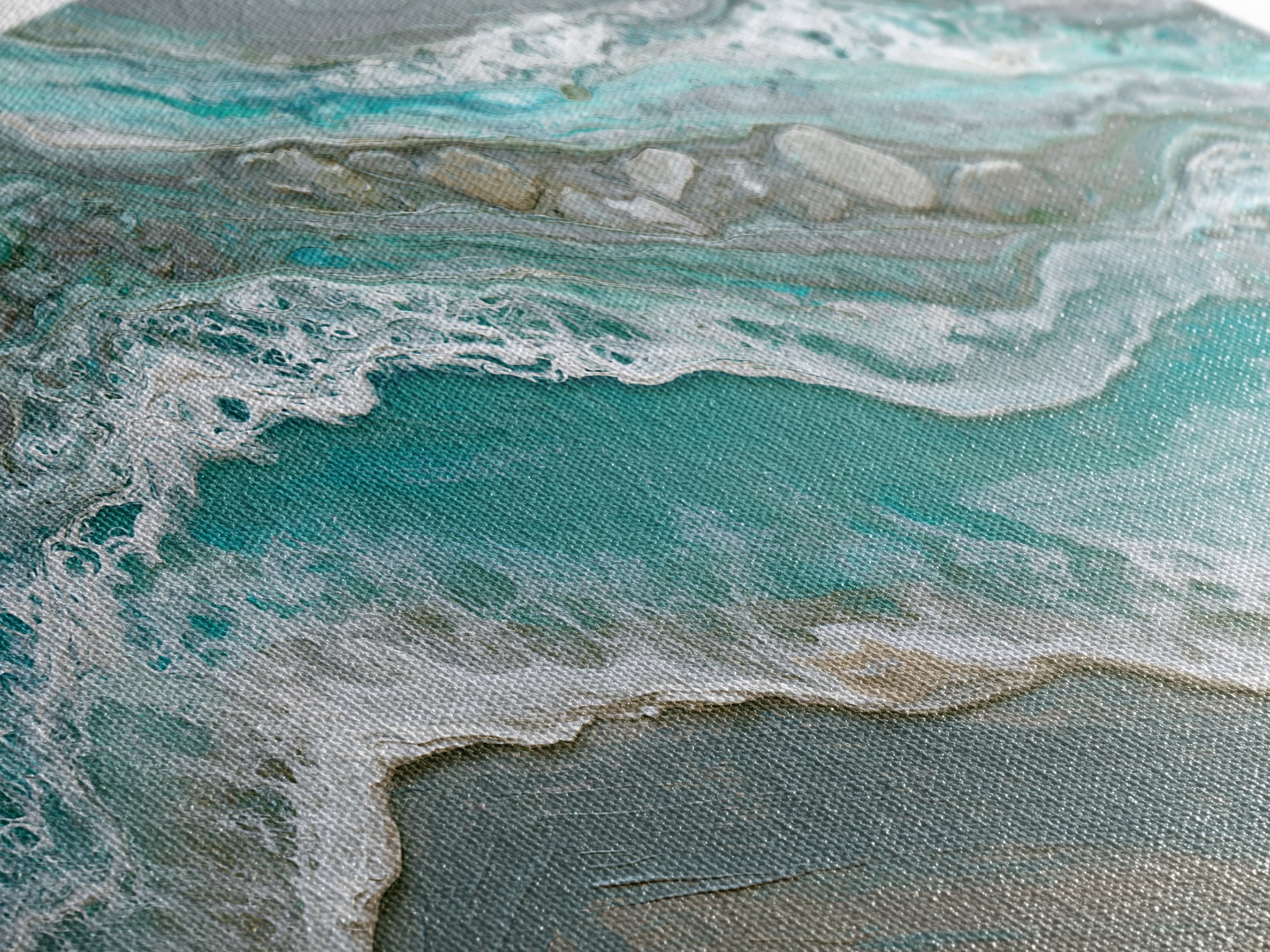 Blue Lagoon Water Seen from Above Canvas Print, Spa Art, Botanical Art, Spa Decor, Fine Art, Serenity, Fashion Wall Art, SPA-2x1-64