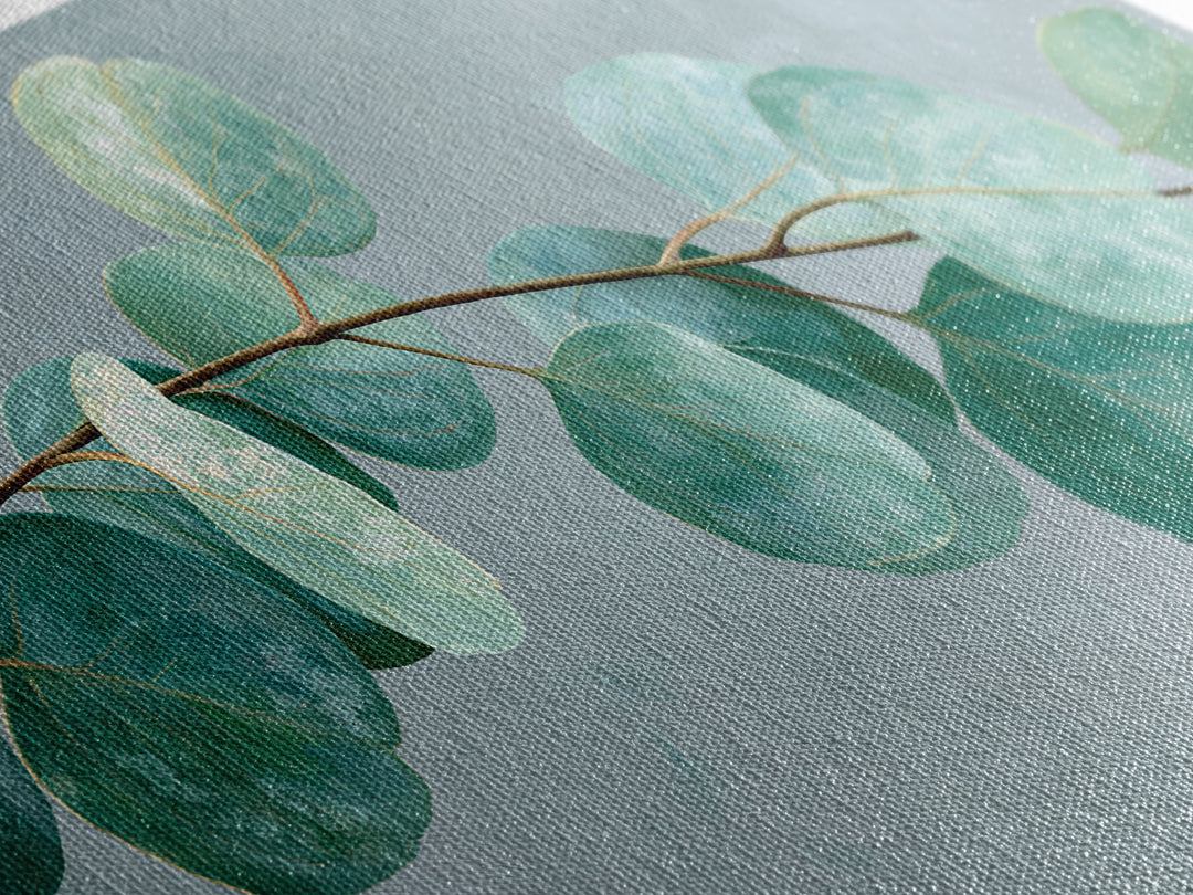 Eucalyptus Branch in Soft Green Watercolor Canvas Print, Spa Art, Dog Canvas, Spa Decor, Fine Art, Serenity, Art Print, SPA-2x1-71