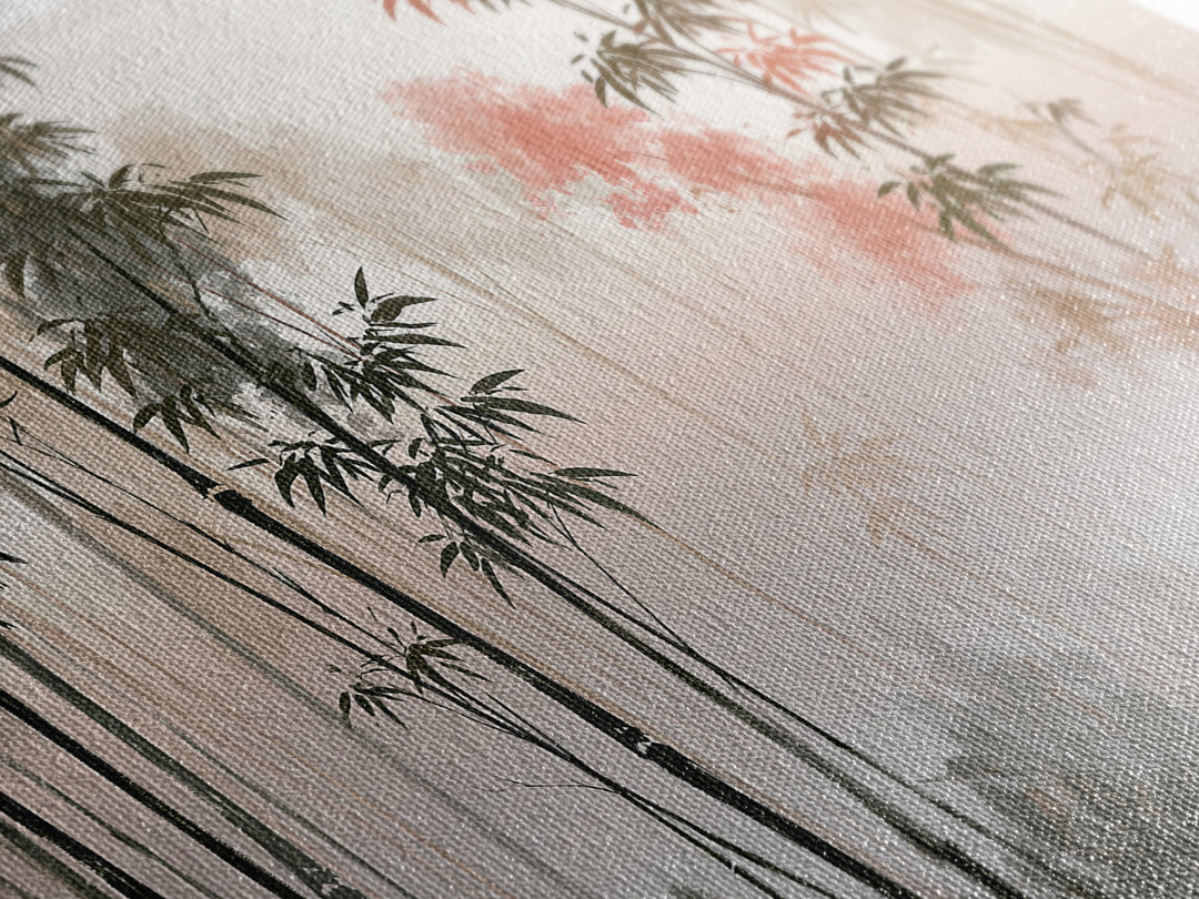 Misty Bamboo Forest Canvas Print, Spa Art, Dog Wall Art, Spa Decor, Fine Art, Serenity, Dog Canvas, Esthetician Decor, SPA-2x1-73