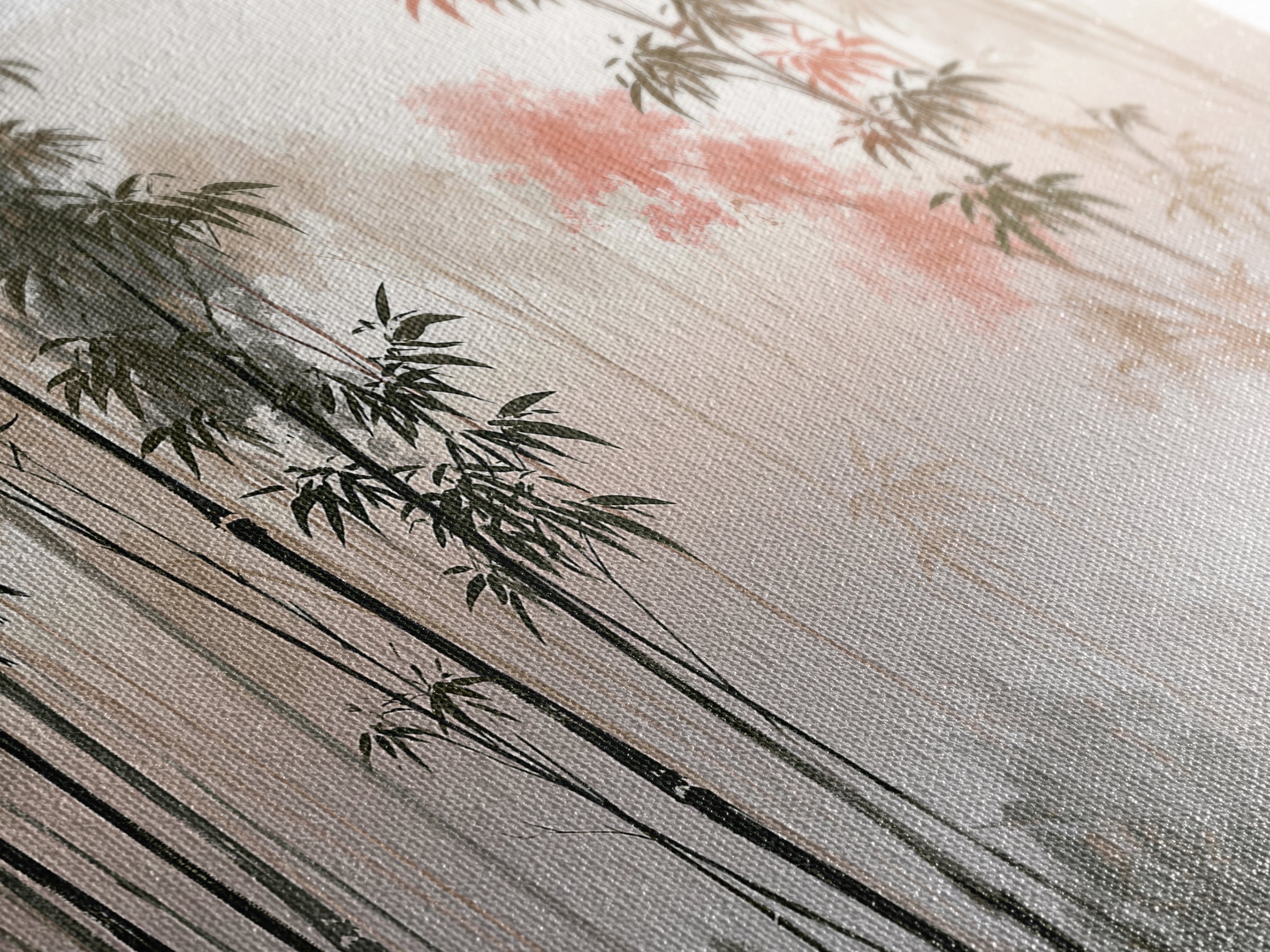Misty Bamboo Forest Canvas Print, Spa Art, Dog Wall Art, Spa Decor, Fine Art, Serenity, Dog Canvas, Esthetician Decor, SPA-2x1-73