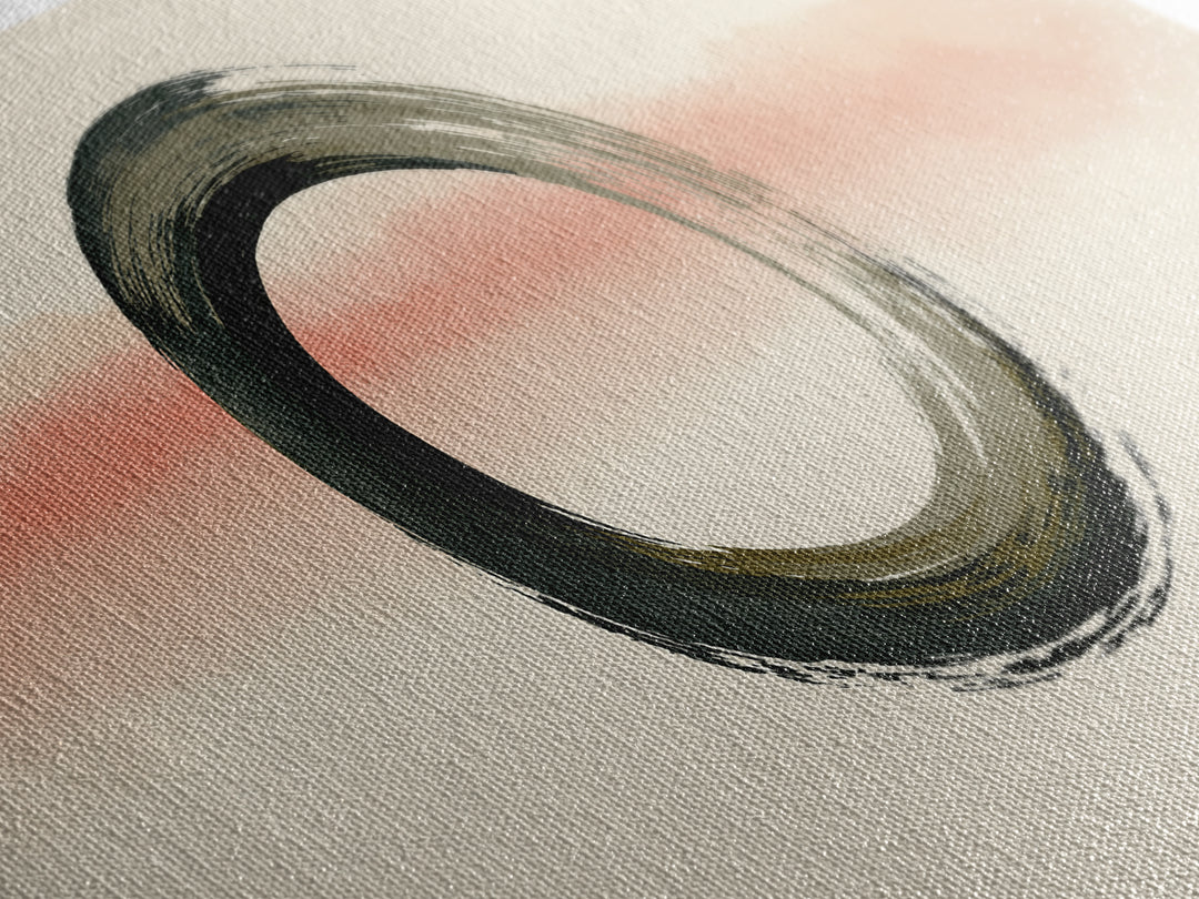 Minimal Zen Circle Brushstroke Canvas Print, Spa Art, Feminine Wall Art, Spa Decor, Fine Art, Serenity, Hair Salon Wall Art, SPA-2x1-76