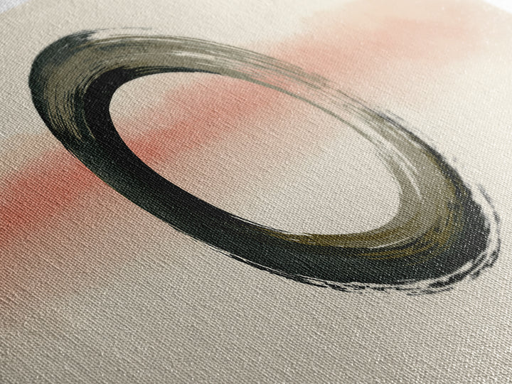Minimal Zen Circle Brushstroke Canvas Print, Spa Art, Feminine Wall Art, Spa Decor, Fine Art, Serenity, Hair Salon Wall Art, SPA-2x1-76