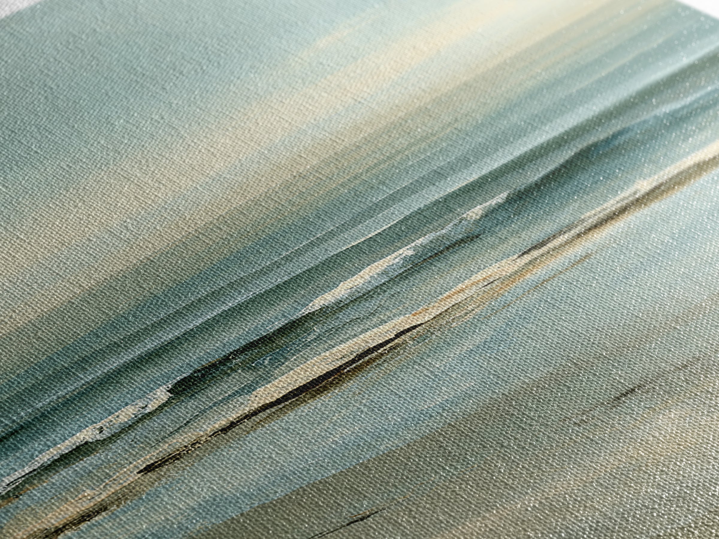 Coastal Horizon in Muted Spa Blues Canvas Print, Spa Art, Printable Wall Art, Spa Decor, Fine Art, Serenity, Feminine Wall Art, SPA-2x1-78