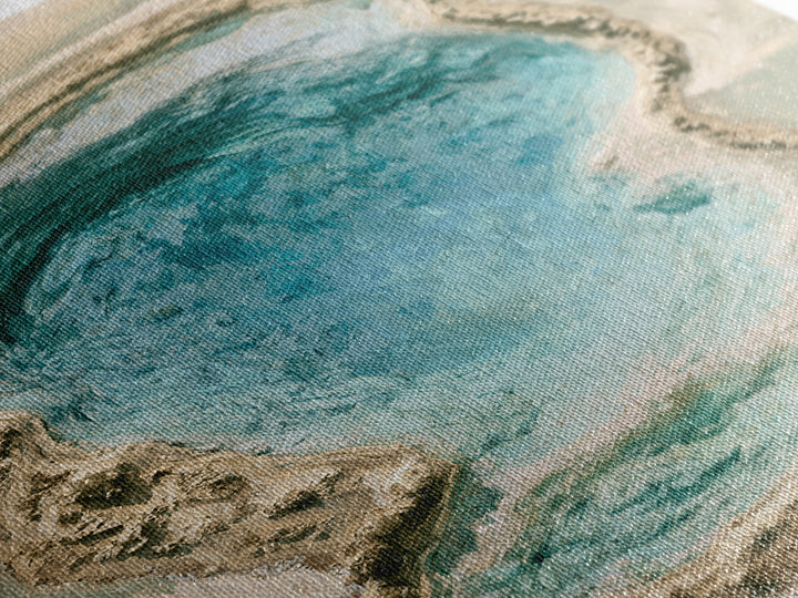 Blue Lagoon Water Seen from Above Framed Canvas Print, Spa Art, Salon Decor, Spa Decor, Fine Art, Serenity, Statement Artwork, SPA-2x3-28