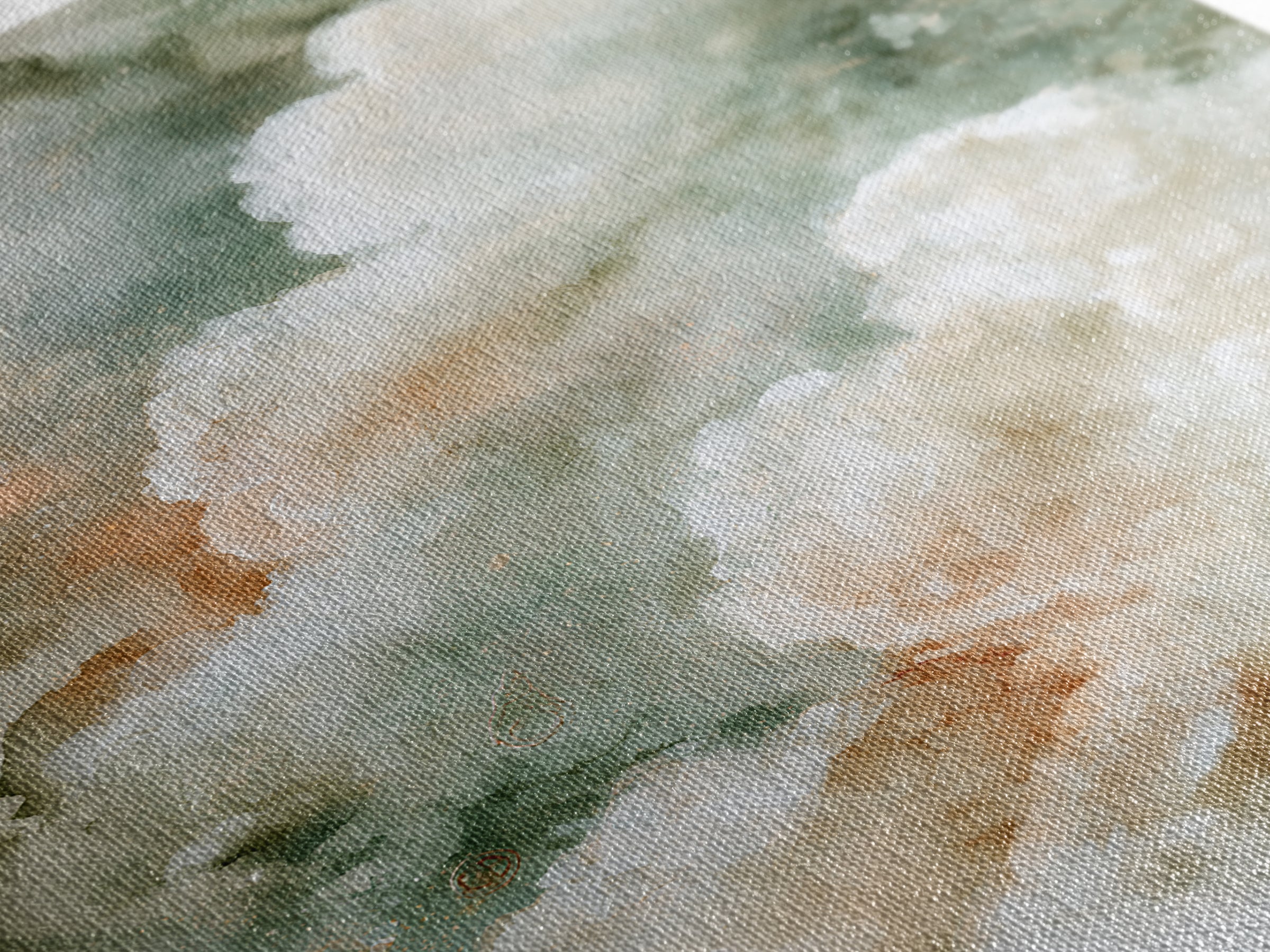 Soft Cloudscape in Cream and Sage Canvas Print, Spa Art, Spa, Spa Decor, Fine Art, Serenity, Teen Girl Room Decor, Dog Canvas, SPA-2x3-45