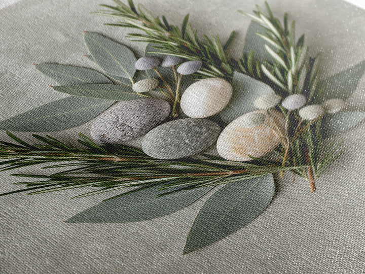 Botanical Herbal Arrangement Framed Canvas Print, Spa Art, Art, Spa Decor, Fine Art, Serenity, Abstract Print, Minimalist Art, SPA-2x3-46