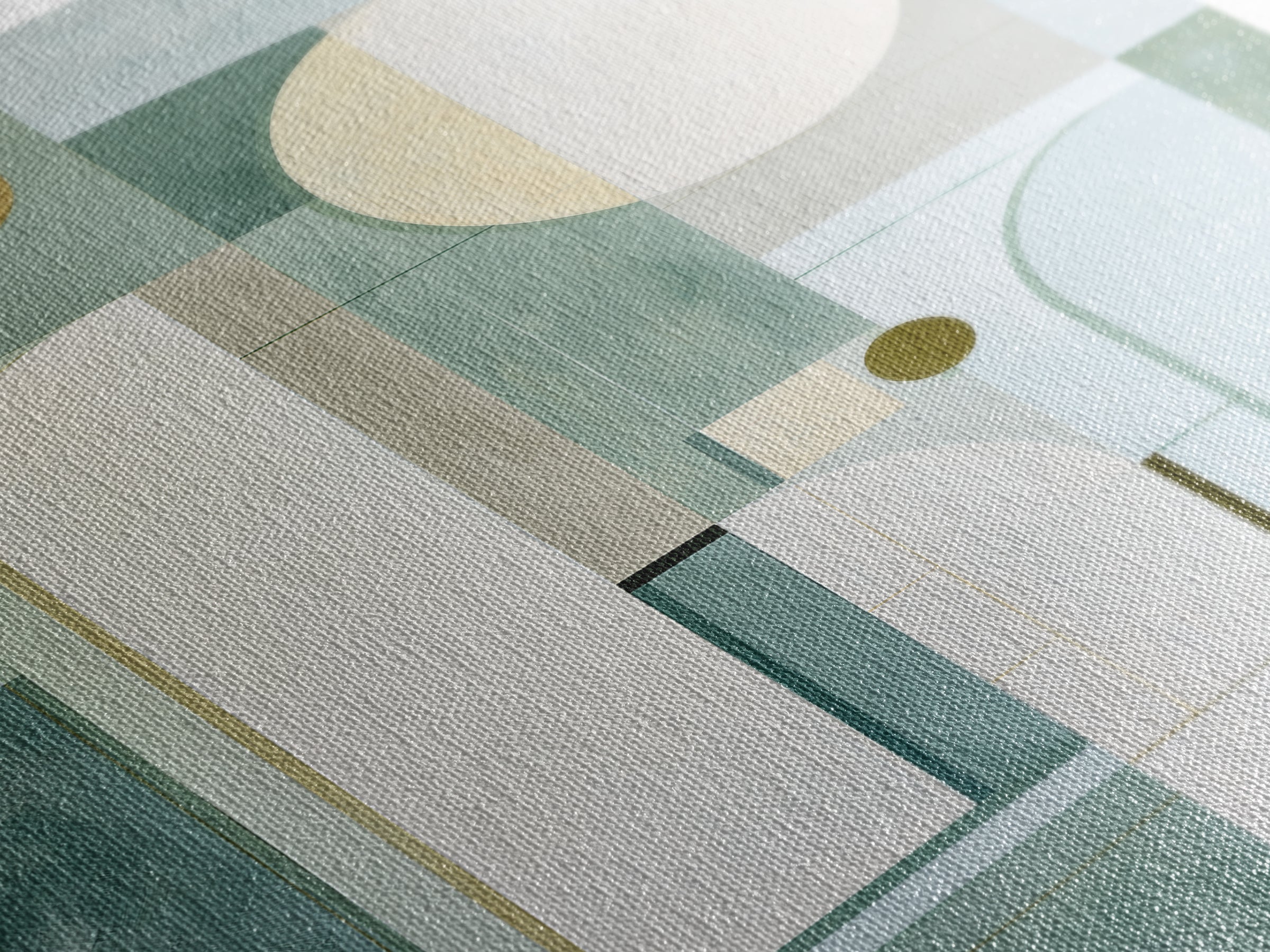 Sage and Ivory Geometric Calm Composition Framed Canvas Print, Spa Art, Abstract Print, Spa Decor, Abstract Art, Serenity, SPA-2x3-53
