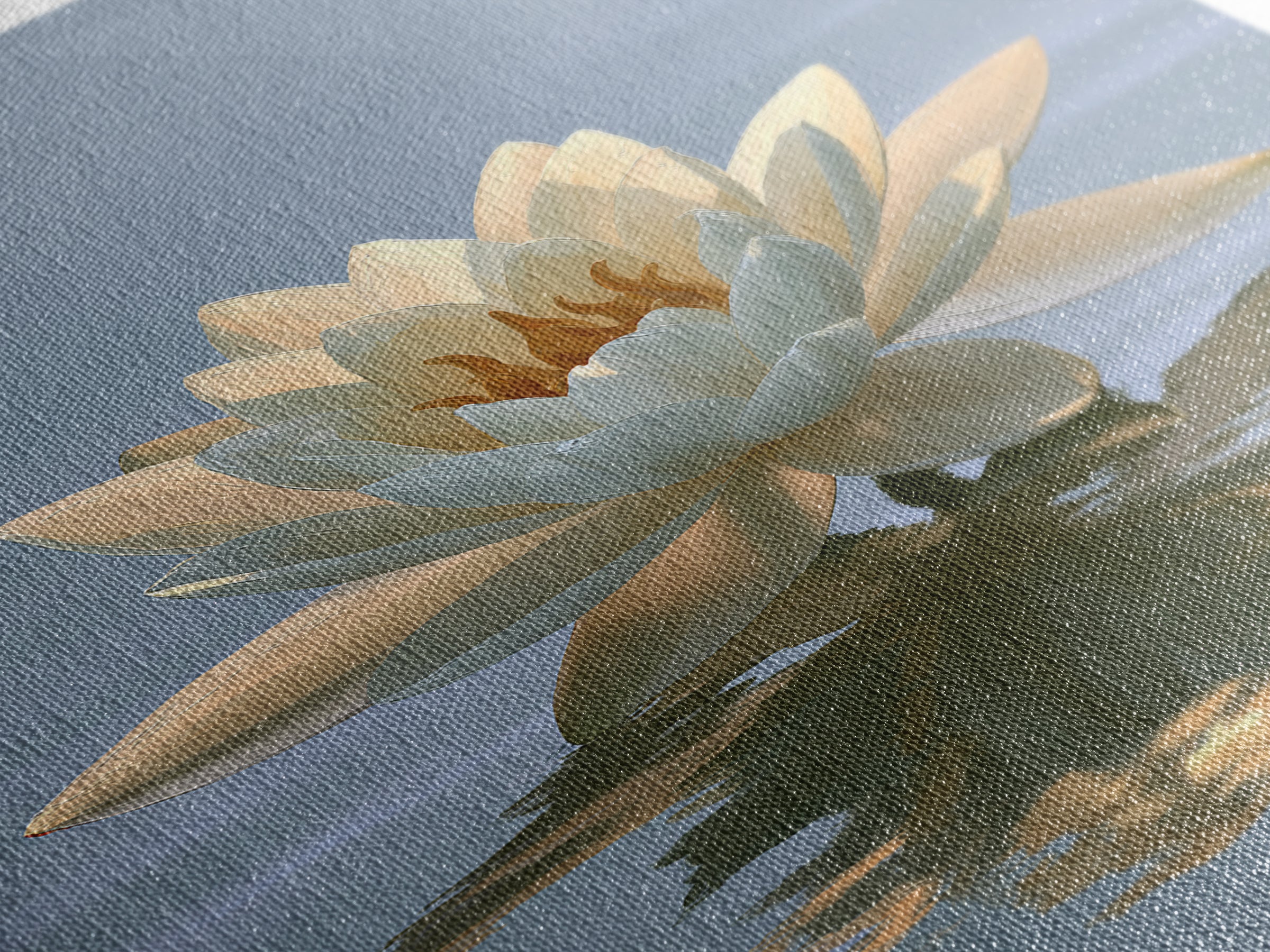 Lotus Flower Floating on Still Pond Framed Canvas Print, Spa Art, Travel Poster, Spa Decor, Watercolor Art, Serenity, SPA-2x3-60
