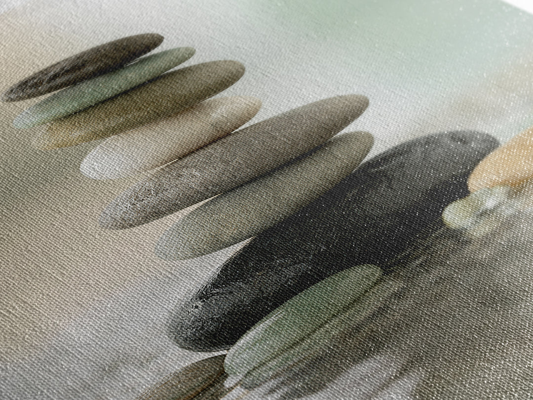 Stacked Stones Beside Calm Water Canvas Print, Spa Art, Dog Groomer Gifts, Spa Decor, Oil Painting, Serenity, Fine Art Print, SPA-2x3-81