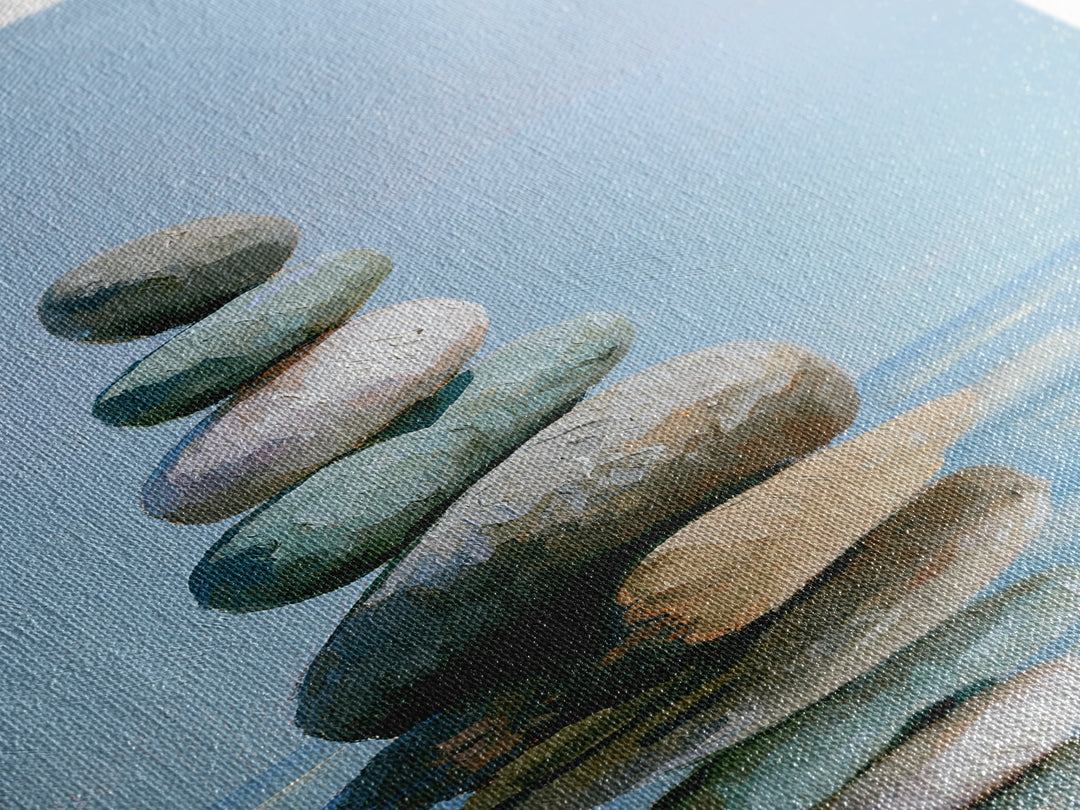 Stacked Stones Beside Calm Water Canvas Print, Spa Art, Travel Poster, Spa Decor, Fine Art, Serenity, Salon Decor, City Art, SPA-2x3-9