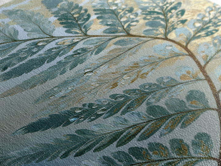 Fern Leaf Closeup Canvas Print, Spa Art, Tarot Card Art, Spa Decor, Watercolor Art, Serenity, Textured Painting, SPA-2x3-91