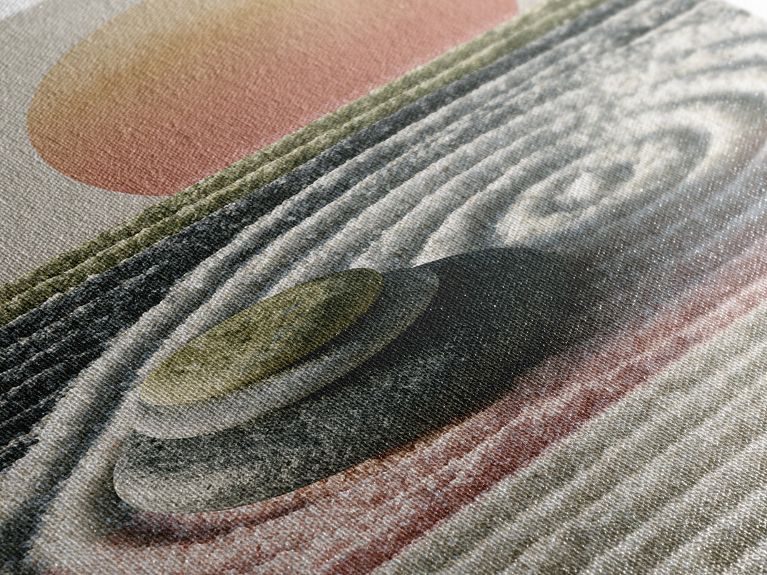 Sand Garden Lines Framed Canvas Print, Spa Art, Textured Painting, Spa Decor, Fine Art, Serenity, Travel Poster, Abstract, SPA-2x3-92