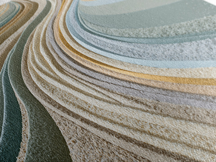 Sand Garden Lines Canvas Print, Spa Art, Textured Painting, Spa Decor, Fine Art, Serenity, Travel Poster, Abstract, SPA-3x1-100