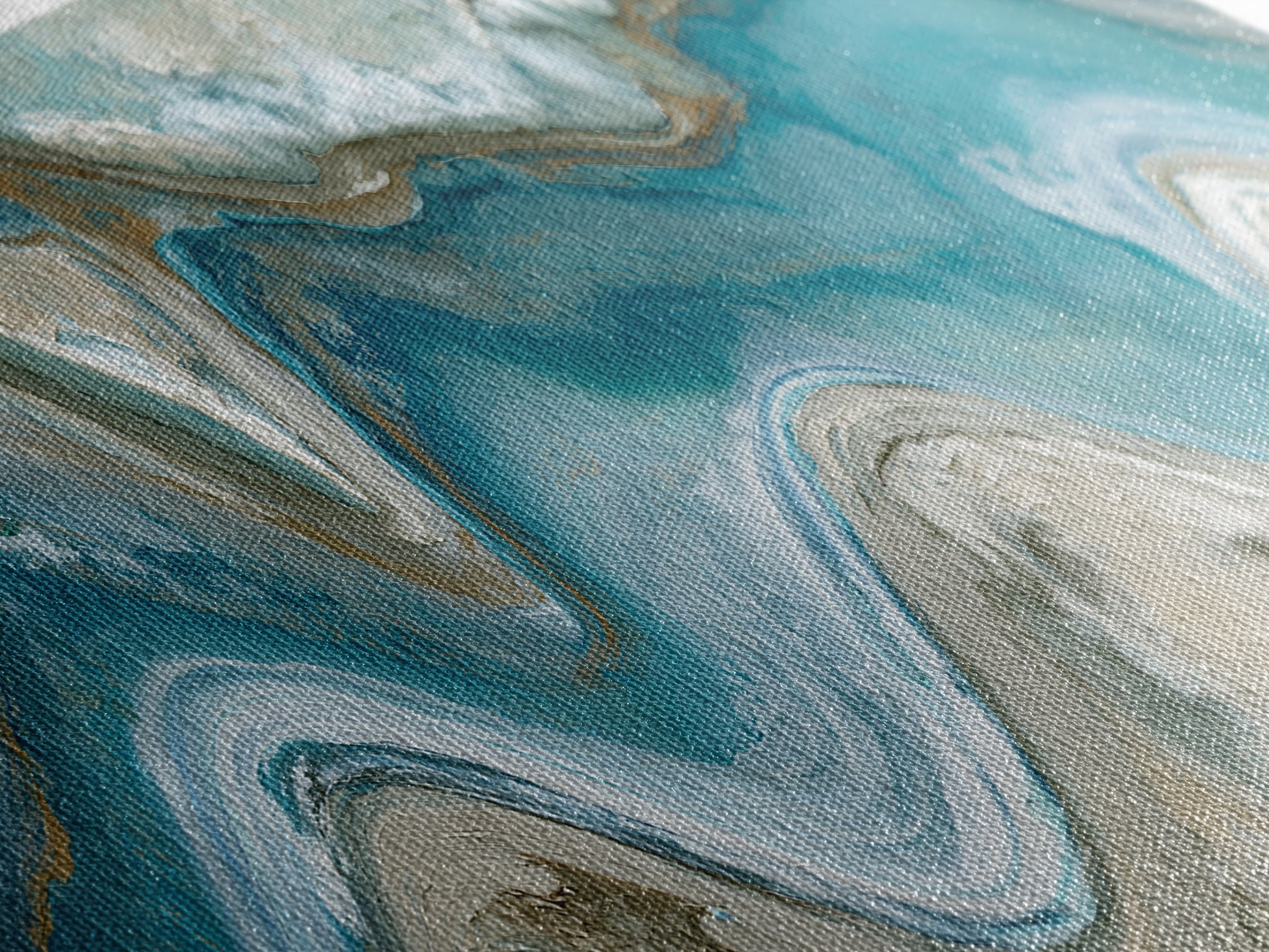 Blue Lagoon Water Seen from Above Framed Canvas Print, Spa Art, Teen Girl Room Decor, Spa Decor, Serenity, Luxury Decor, SPA-3x1-12