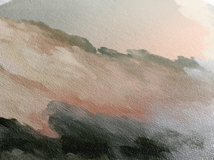 Soft Cloudscape in Cream and Sage Canvas Print, Spa Art, Dog Groomer Gifts, Spa Decor, Oil Painting, Serenity, Fine Art Print, SPA-3x1-29