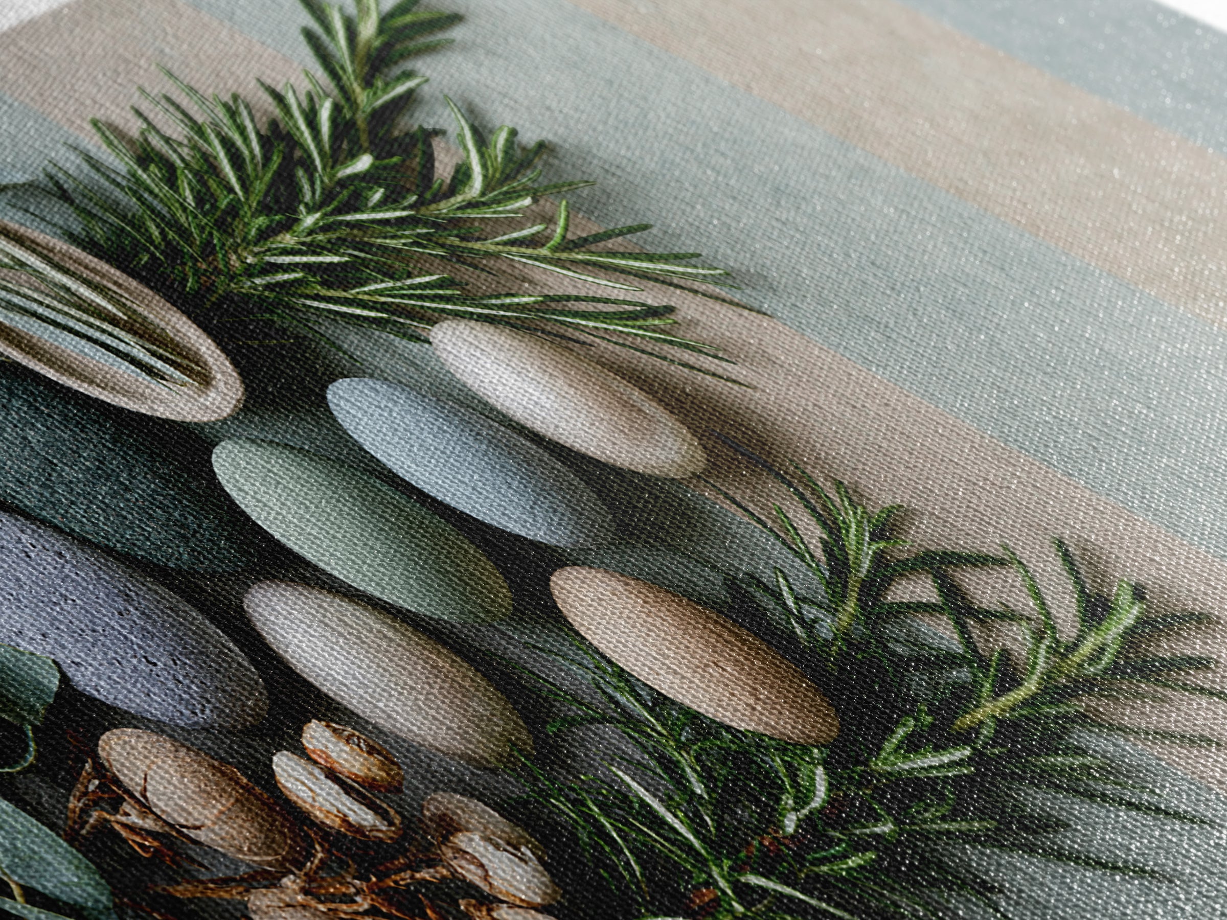 Botanical Herbal Arrangement Canvas Print, Spa Art, Printable Art, Spa Decor, Watercolor Art, Serenity, Fine Art Photography, SPA-3x1-30
