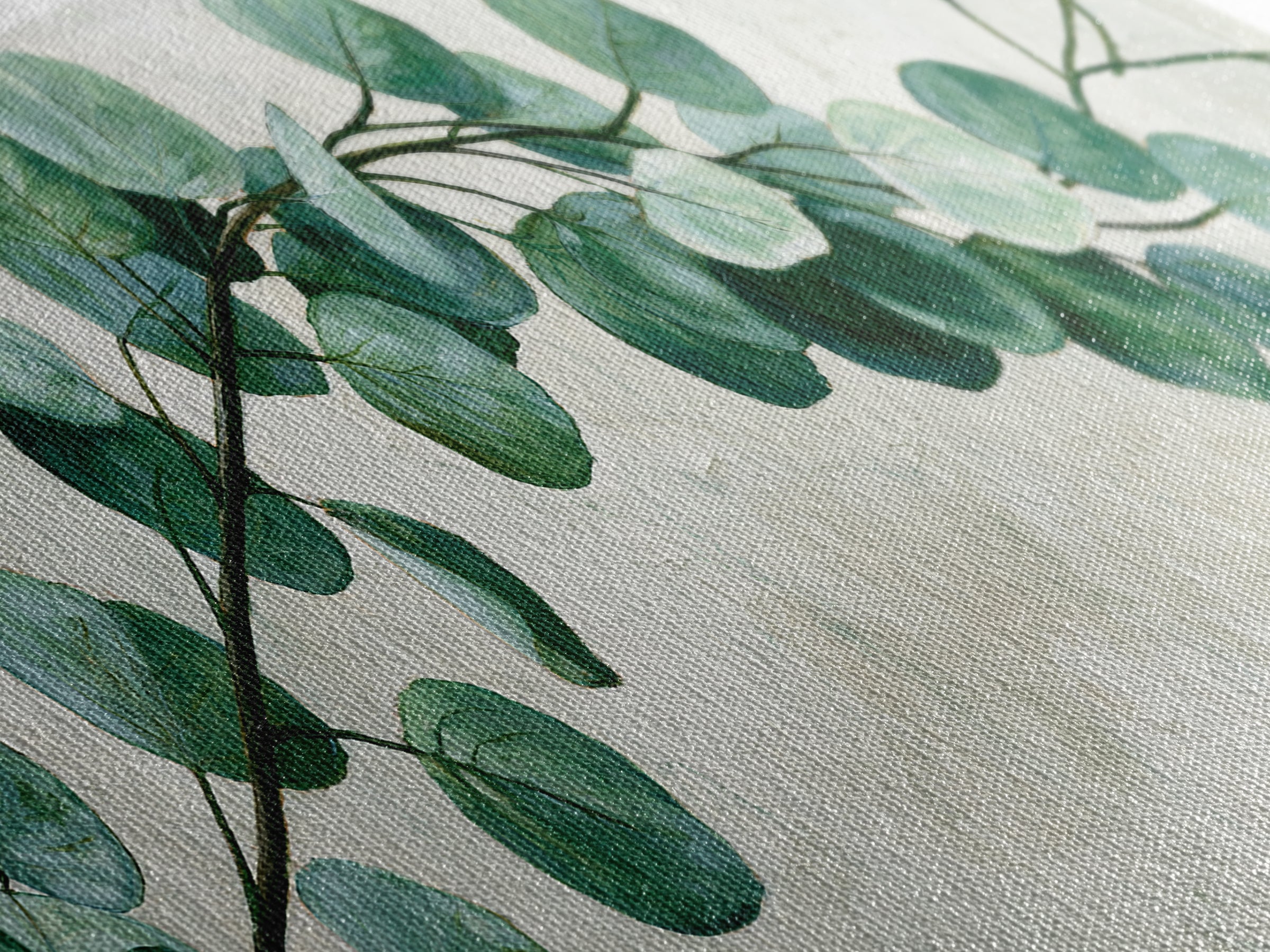 Eucalyptus Branch in Soft Green Watercolor Canvas Print, Spa Art, Wall Art Print, Spa Decor, Fine Art, Serenity, Animal Art, SPA-3x1-43
