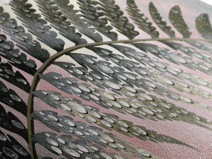 Fern Leaf Closeup Framed Canvas Print, Spa Art, Botanical Art, Spa Decor, Oil Painting, Serenity, Fashion Wall Art, SPA-3x1-51