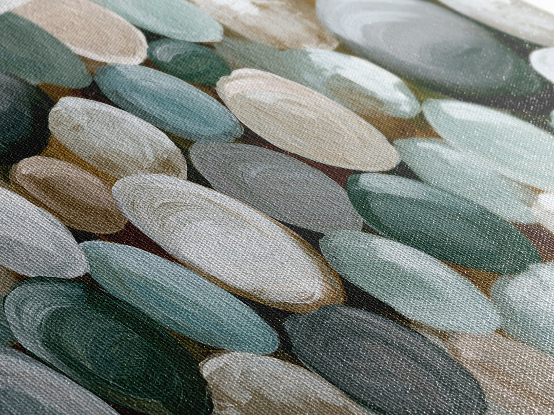 Pebble Texture Abstract Framed Canvas Print, Spa Art, Wall Decor, Spa Decor, Serenity, Minimalist Art, Feminine Wall Art, SPA-3x1-55
