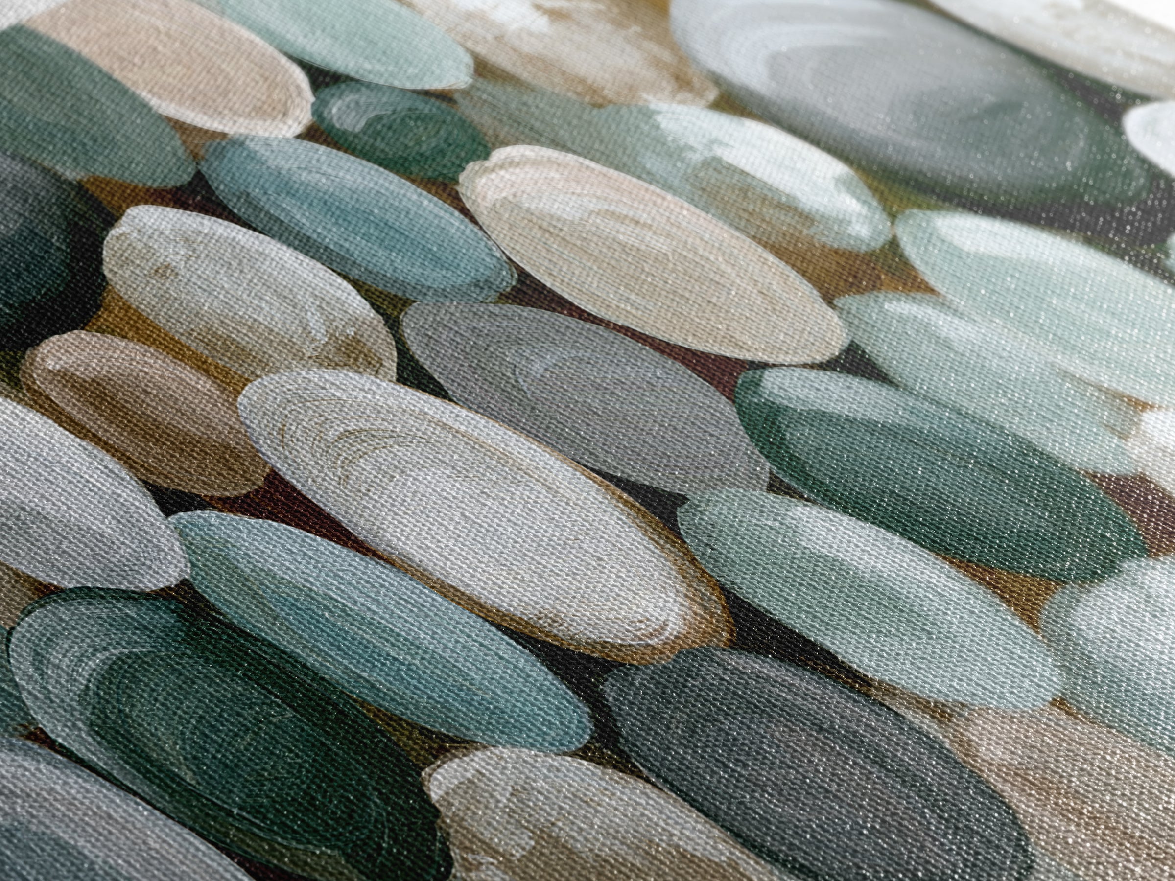 Pebble Texture Abstract Framed Canvas Print, Spa Art, Wall Decor, Spa Decor, Serenity, Minimalist Art, Feminine Wall Art, SPA-3x1-55