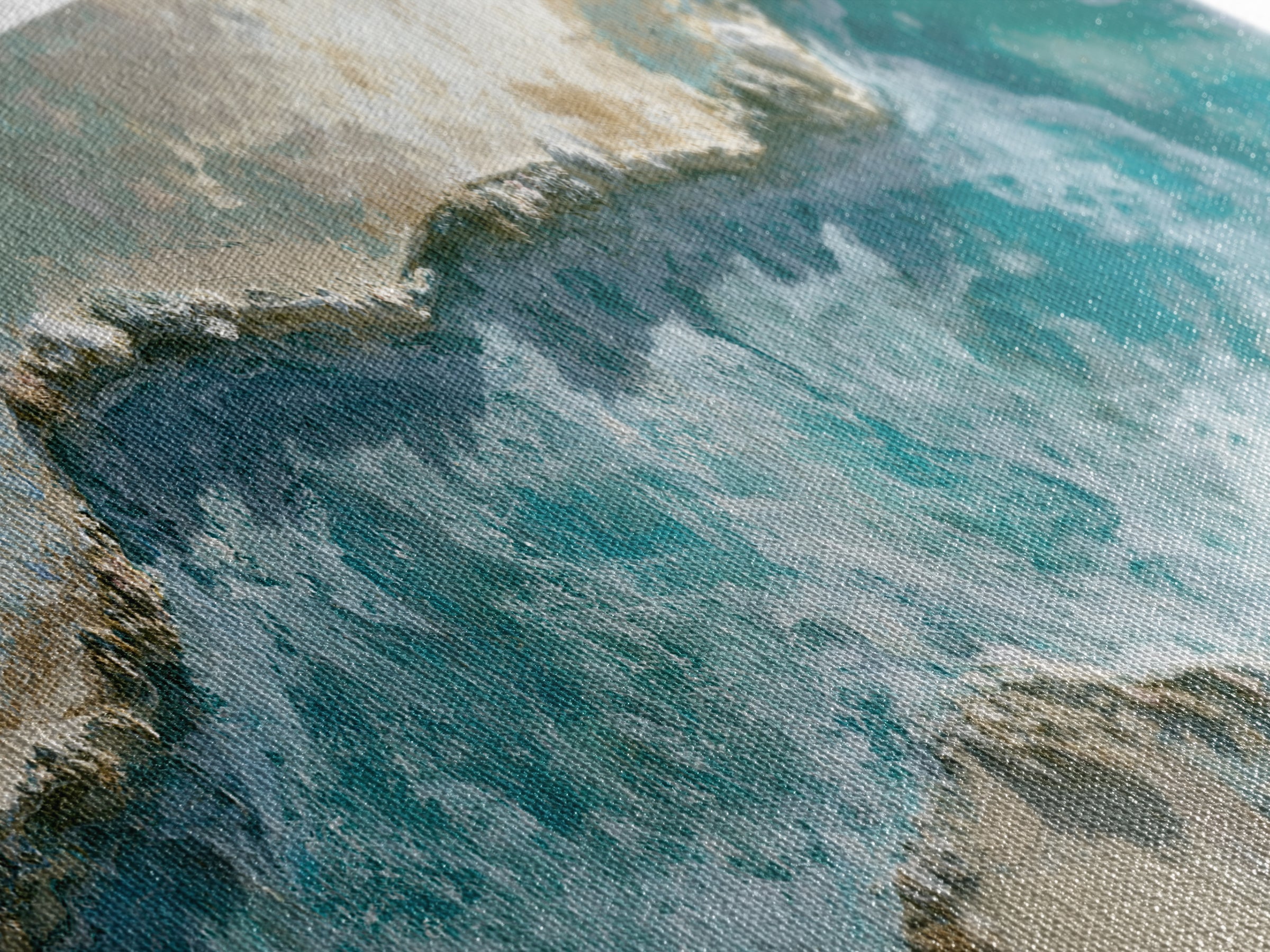 Blue Lagoon Water Seen from Above Framed Canvas Print, Spa Art, Printable Art, Spa Decor, Serenity, Fine Art Photography, SPA-3x1-84