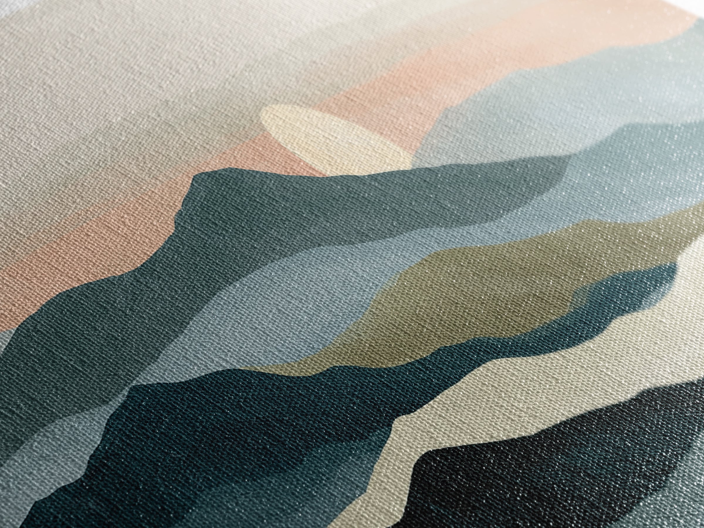 Coastal Horizon in Muted Spa Blues Canvas Print, Spa Art, Esthetician Decor, Spa Decor, Oil Painting, Serenity, Room Decor, SPA-3x1-98