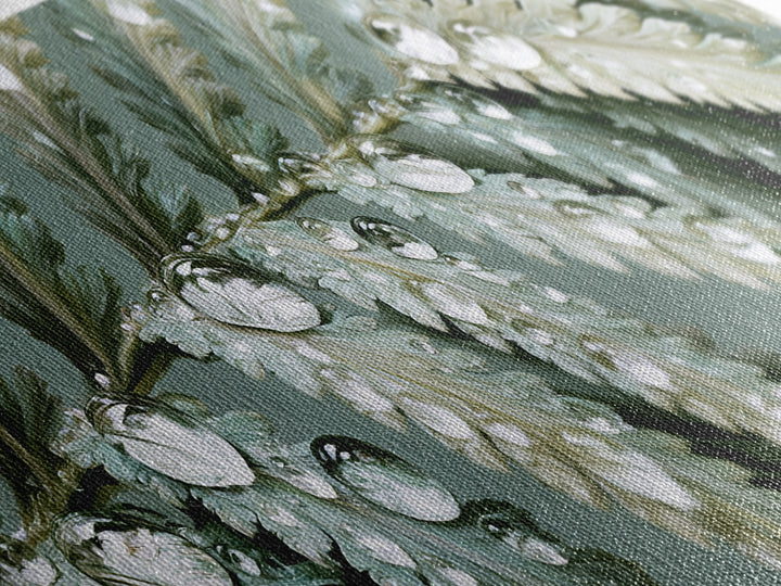 Fern Leaf Closeup Framed Canvas Print, Spa Art, Botanical Art, Spa Decor, Oil Painting, Serenity, Fashion Wall Art, SPA-3x1-99
