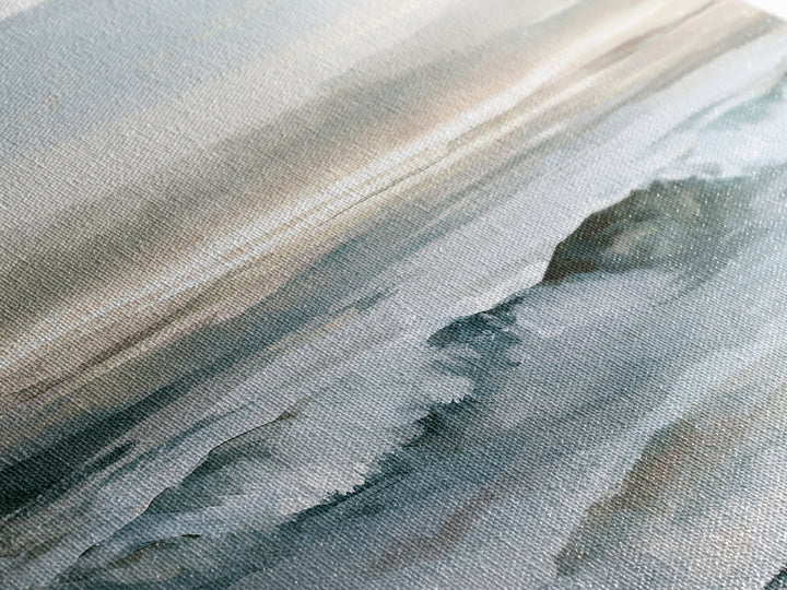 Coastal Horizon in Muted Spa Blues Framed Canvas Print, Spa Art, Spa, Spa Decor, Oil Painting, Serenity, Teen Girl Room Decor, SPA-3x2-14