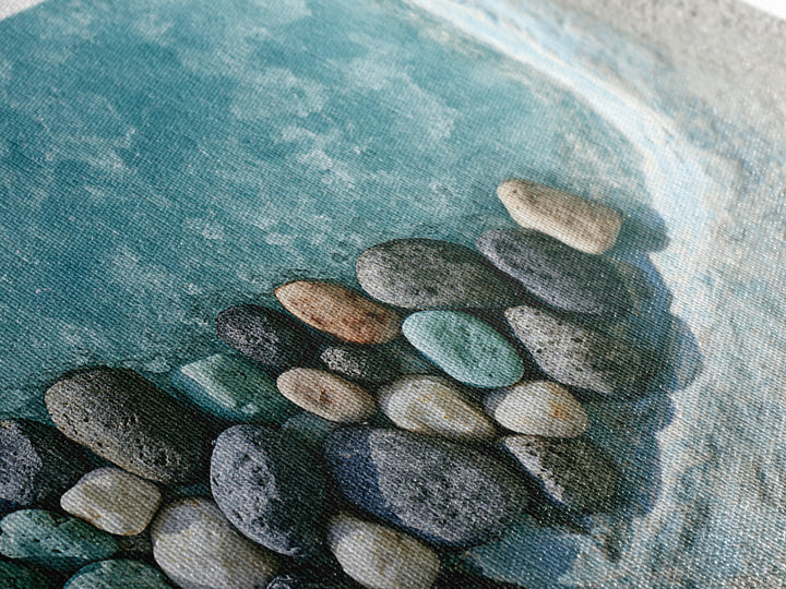 Blue Lagoon Water Seen from Above Framed Canvas Print, Spa Art, Teen Girl Room Decor, Spa Decor, Serenity, Luxury Decor, SPA-3x2-24