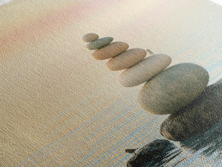 Stacked Stones Beside Calm Water Canvas Print, Spa Art, Modern Decor, Spa Decor, Fine Art, Serenity, Wall Decor, SPA-3x2-29