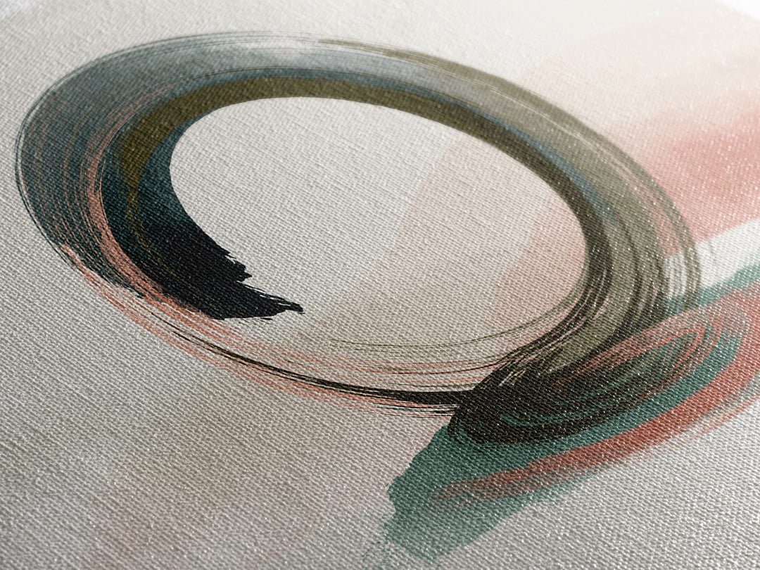 Minimal Zen Circle Brushstroke Framed Canvas Print, Spa Art, Tarot Card Art, Spa Decor, Fine Art, Serenity, Textured Painting, SPA-3x2-36