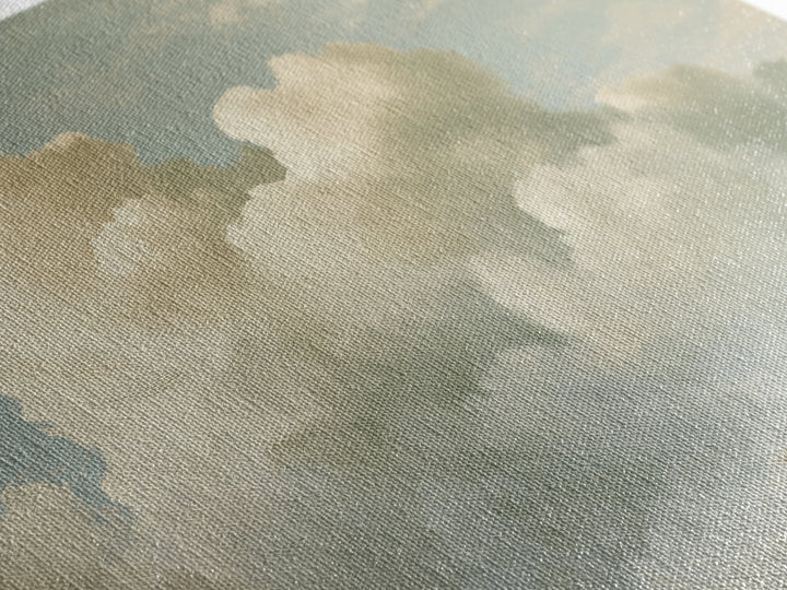 Soft Cloudscape in Cream and Sage Framed Canvas Print, Spa Art, Wildlife Wall Art, Spa Decor, Watercolor Art, Serenity, SPA-3x2-41