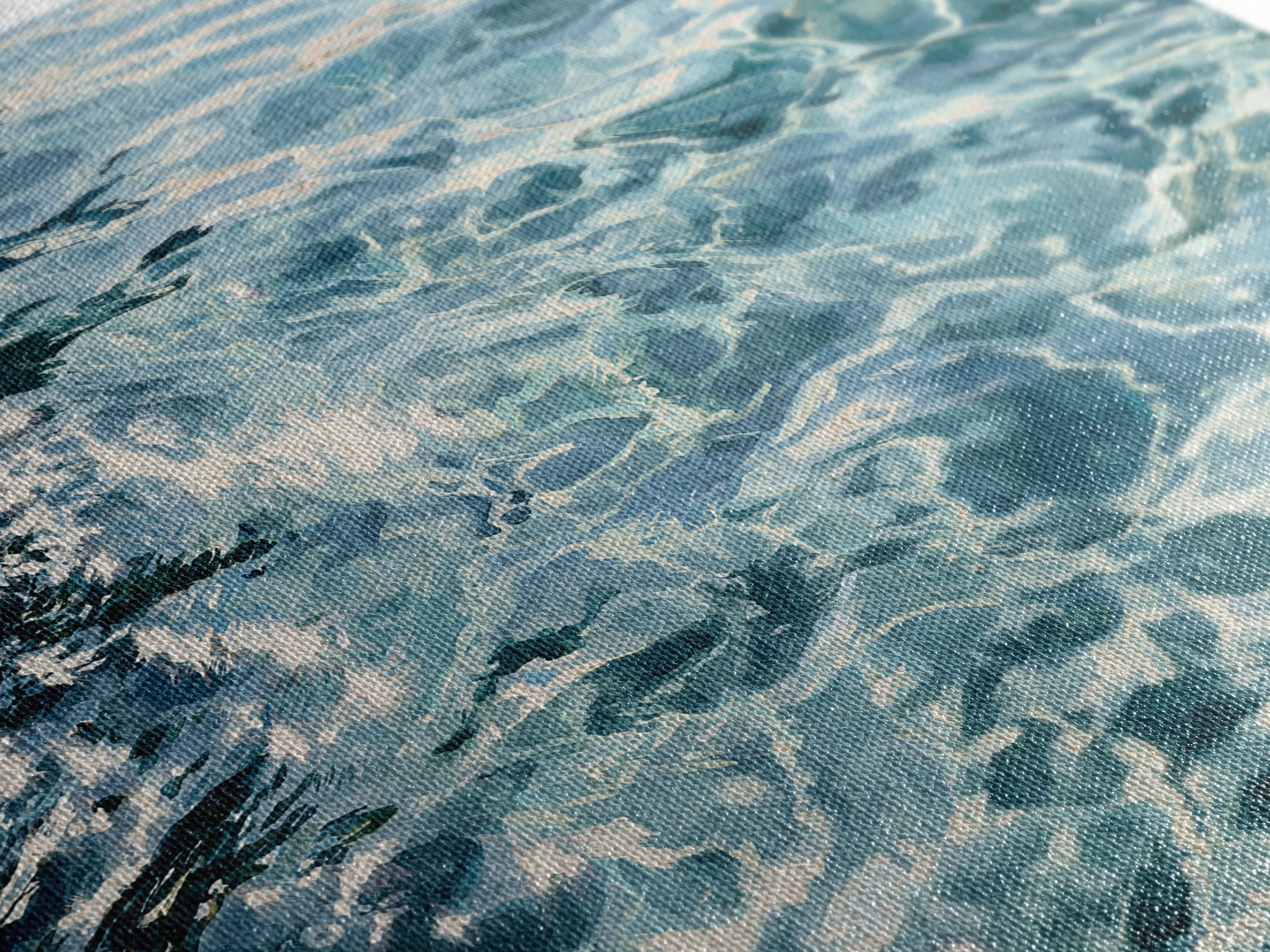 Blue Lagoon Water Seen from Above Canvas Print, Spa Art, Gallery Decor, Spa Decor, Fine Art, Serenity, Wall Art, Home Decor, SPA-3x2-48