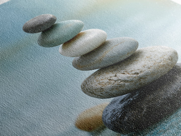 Stacked Stones Beside Calm Water Canvas Print, Spa Art, Modern Decor, Spa Decor, Fine Art, Serenity, Wall Decor, SPA-3x2-53