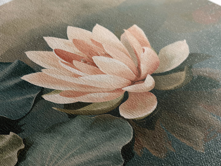 Lotus Flower Floating on Still Pond Framed Canvas Print, Spa Art, Dog Groomer Gifts, Spa Decor, Serenity, Fine Art Print, SPA-3x2-8