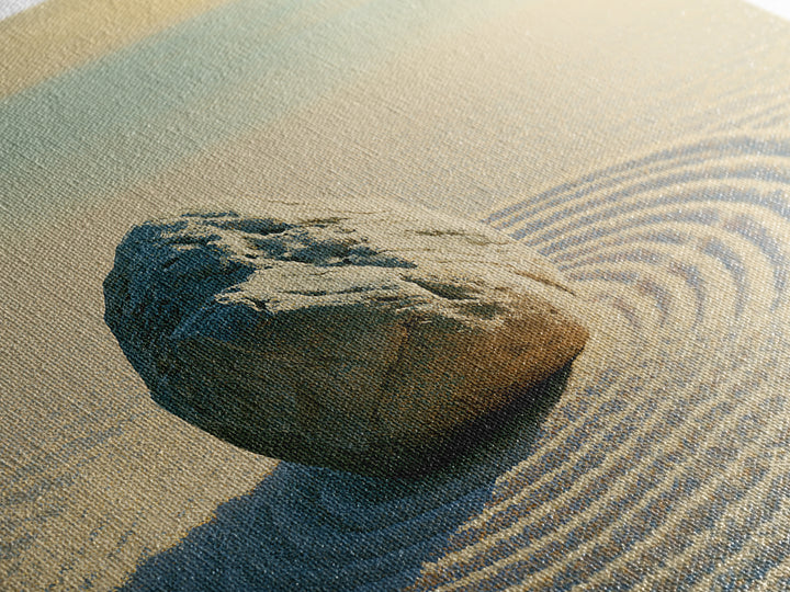 Sand Garden Lines Canvas Print, Spa Art, Wall Decor, Spa Decor, Oil Painting, Serenity, Minimalist Art, Feminine Wall Art, SPA-3x2-88