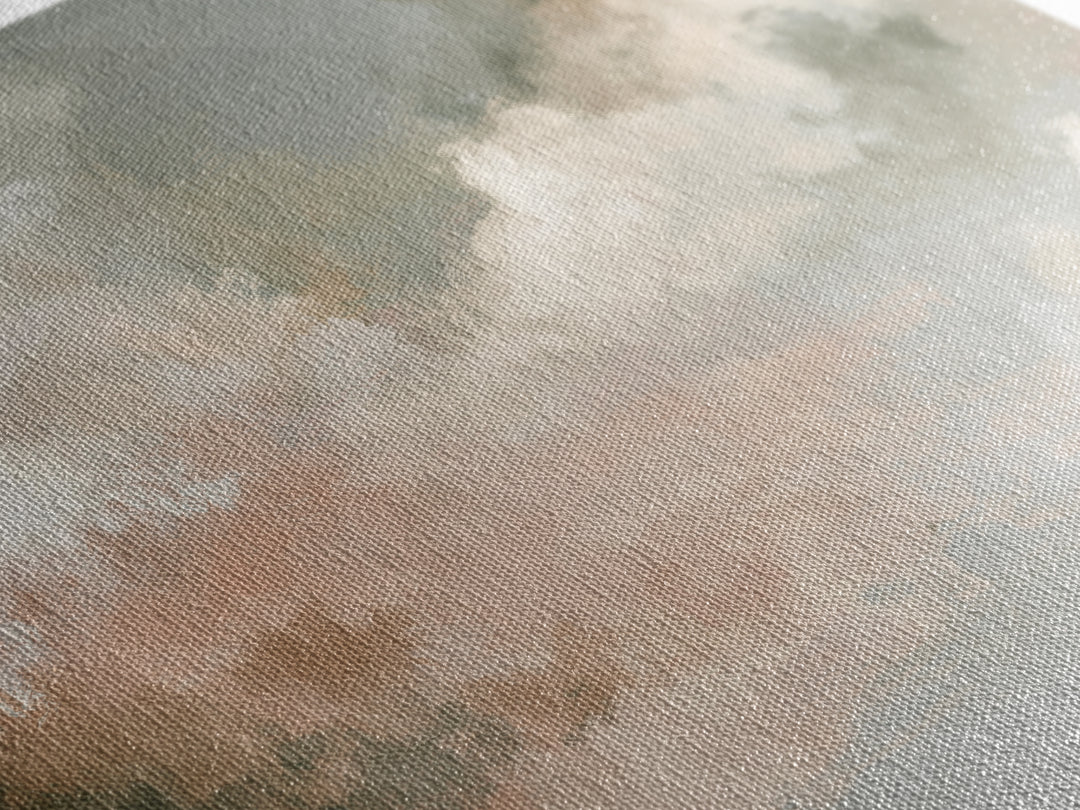 Soft Cloudscape in Cream and Sage Canvas Print, Spa Art, Boho Decor, Spa Decor, Oil Painting, Serenity, Printable Art, SPA-3x2-89