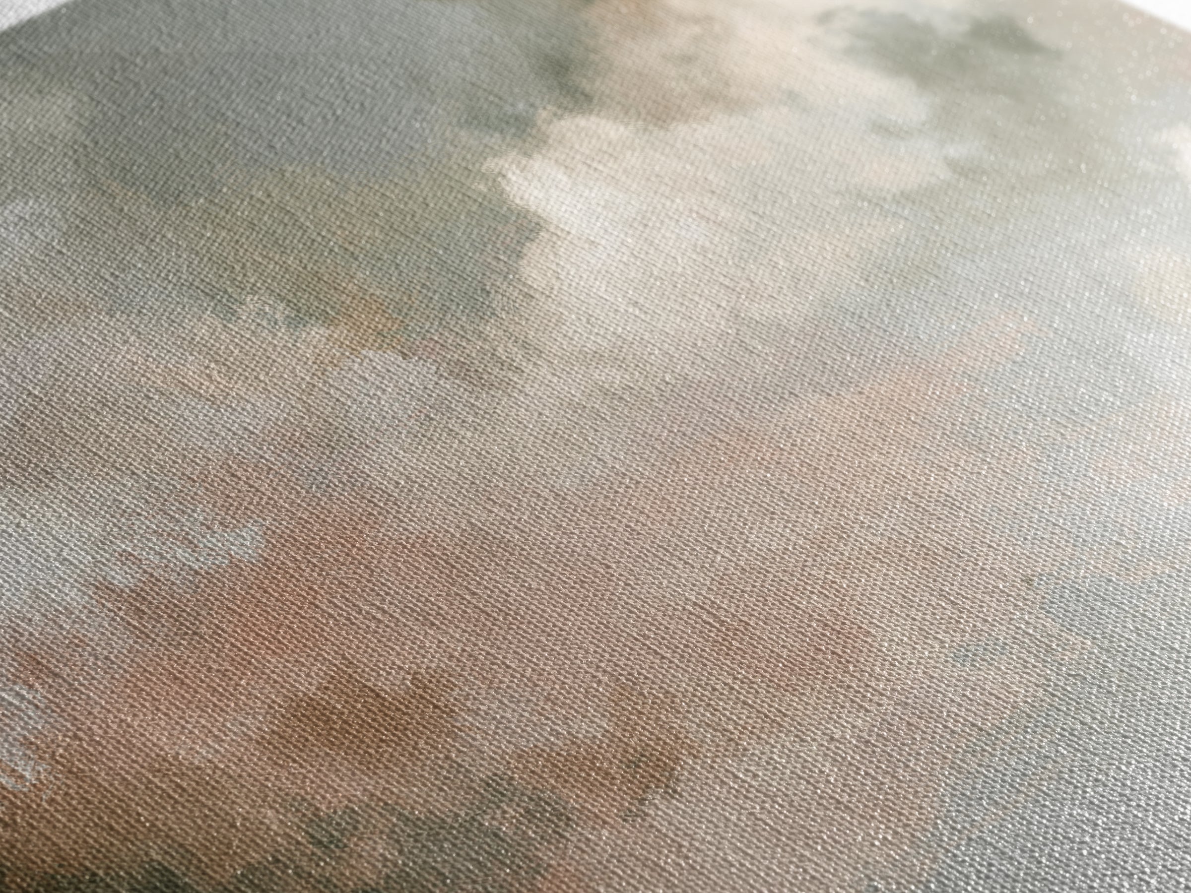 Soft Cloudscape in Cream and Sage Canvas Print, Spa Art, Boho Decor, Spa Decor, Oil Painting, Serenity, Printable Art, SPA-3x2-89