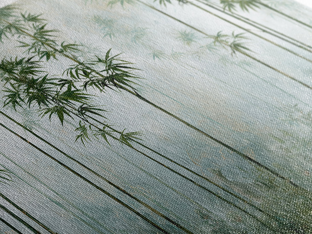 Misty Bamboo Forest Framed Canvas Print, Spa Art, Salon Decor, Spa Decor, Oil Painting, Serenity, Statement Artwork, Boho Decor, SPA-3x2-9