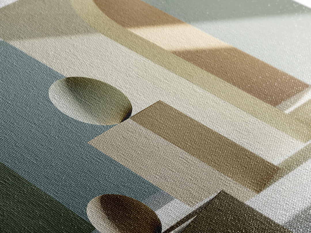 Sage and Ivory Geometric Calm Composition Framed Canvas Print, Spa Art, Luxury Decor, Spa Decor, Abstract Art, Serenity, SPA-3x2-97