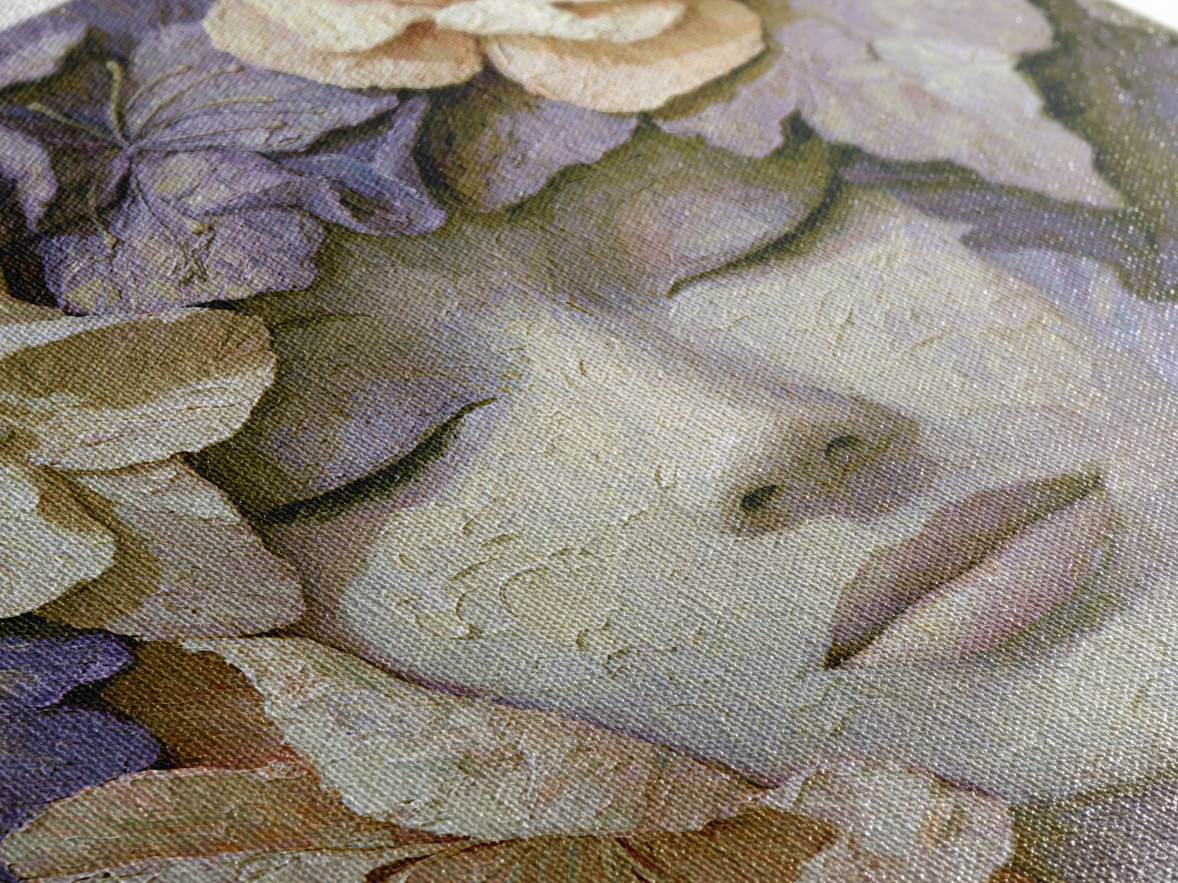 Serene Face with Closed Eyes and Flowers Canvas Print, Spiritual Art, Digital Art, Living Room Decor, Watercolor Art, Spirit, SPI-1x1-36