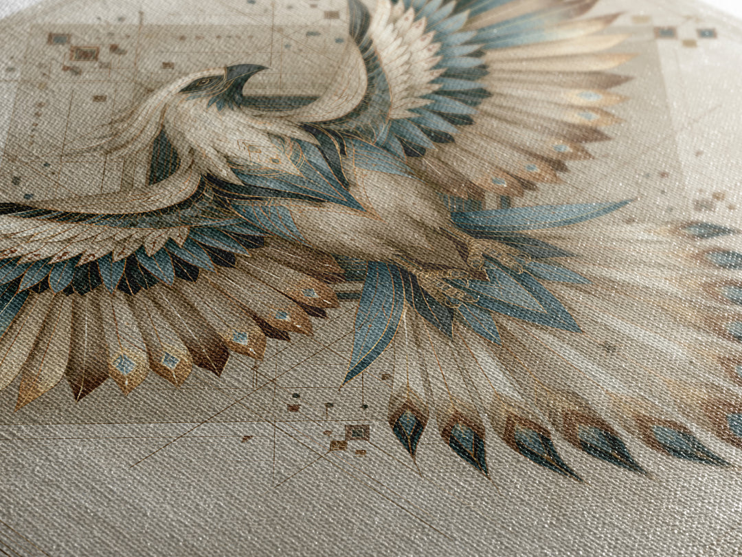Phoenix Rising as Renewal Symbol Canvas Print, Spiritual Art, Statement Artwork, Living Room Decor, Fine Art, Spirit, SPI-1x1-59
