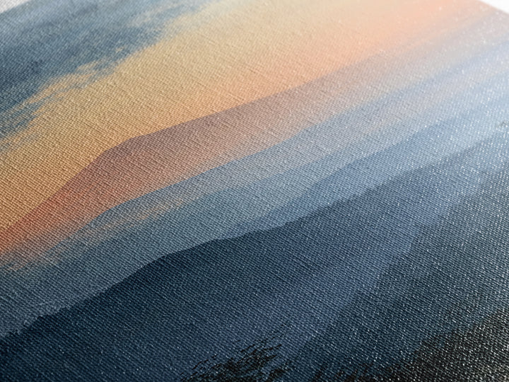Mountain Sunrise as Awakening Symbol Canvas Print, Spiritual Art, Gallery Decor, Living Room Decor, Oil Painting, Spirit, SPI-1x3-33