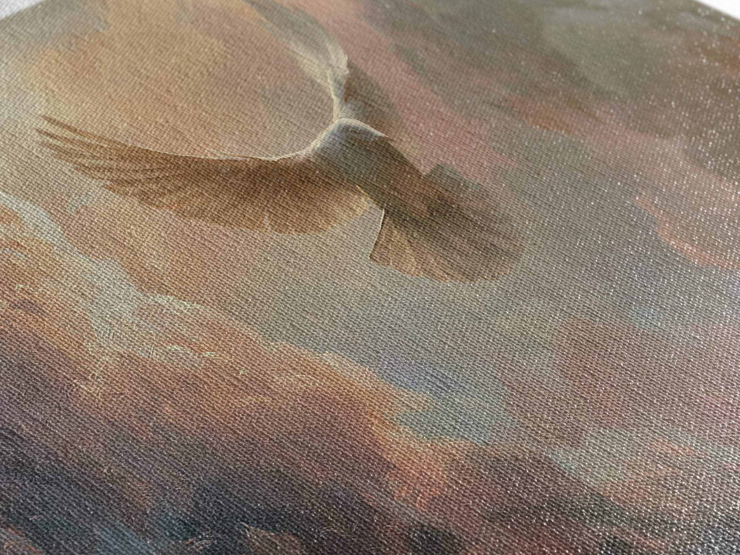 Dove Flying Through Radiant Clouds Framed Canvas Print, Spiritual Art, Funky Wall Art, Living Room Decor, Fine Art, Spirit, SPI-2x1-1