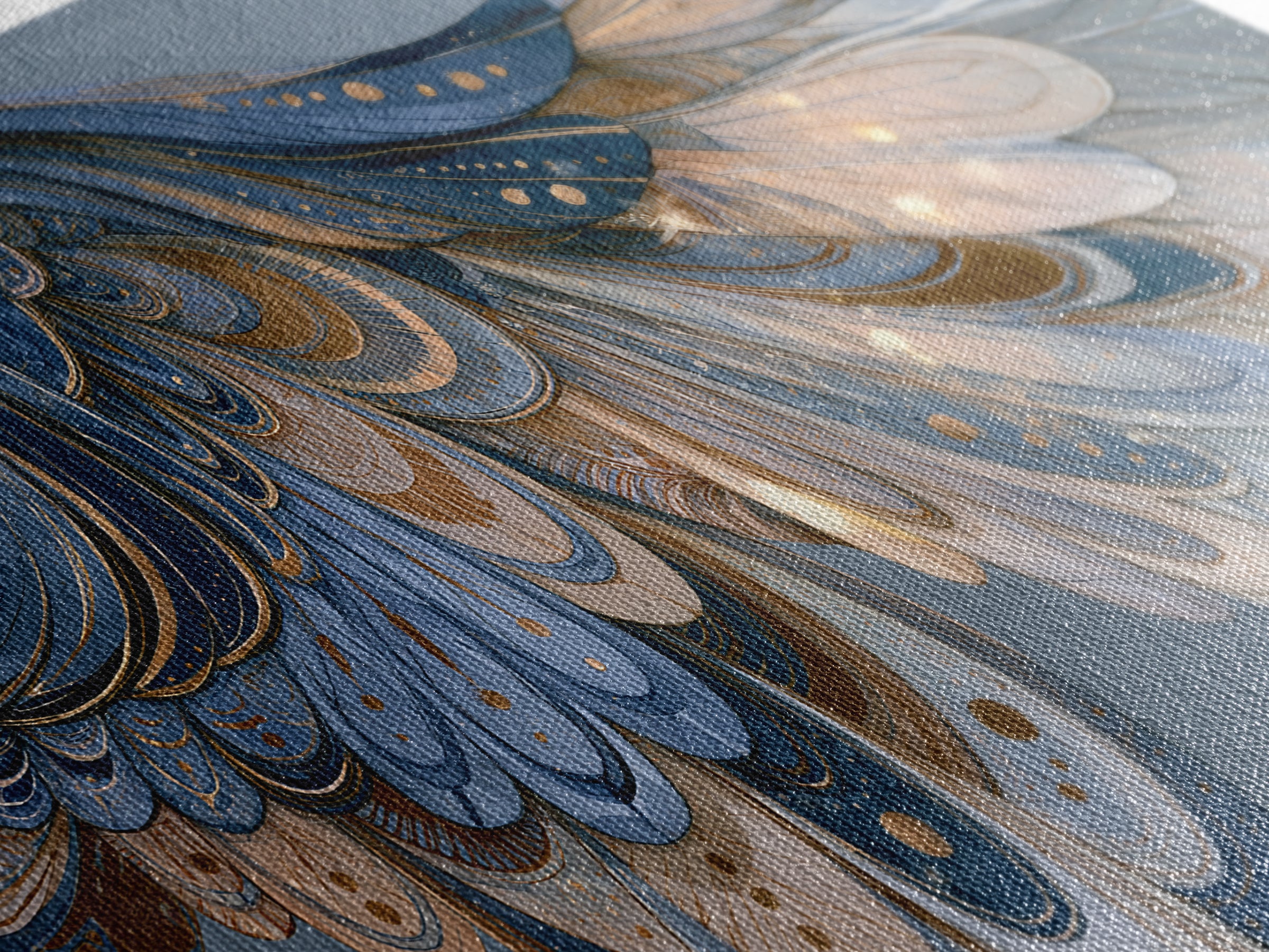 Angel Wings Emerging from Warm Light Canvas Print, Spiritual Art, Boho Wall Art, Living Room Decor, Oil Painting, Spirit, SPI-2x1-21
