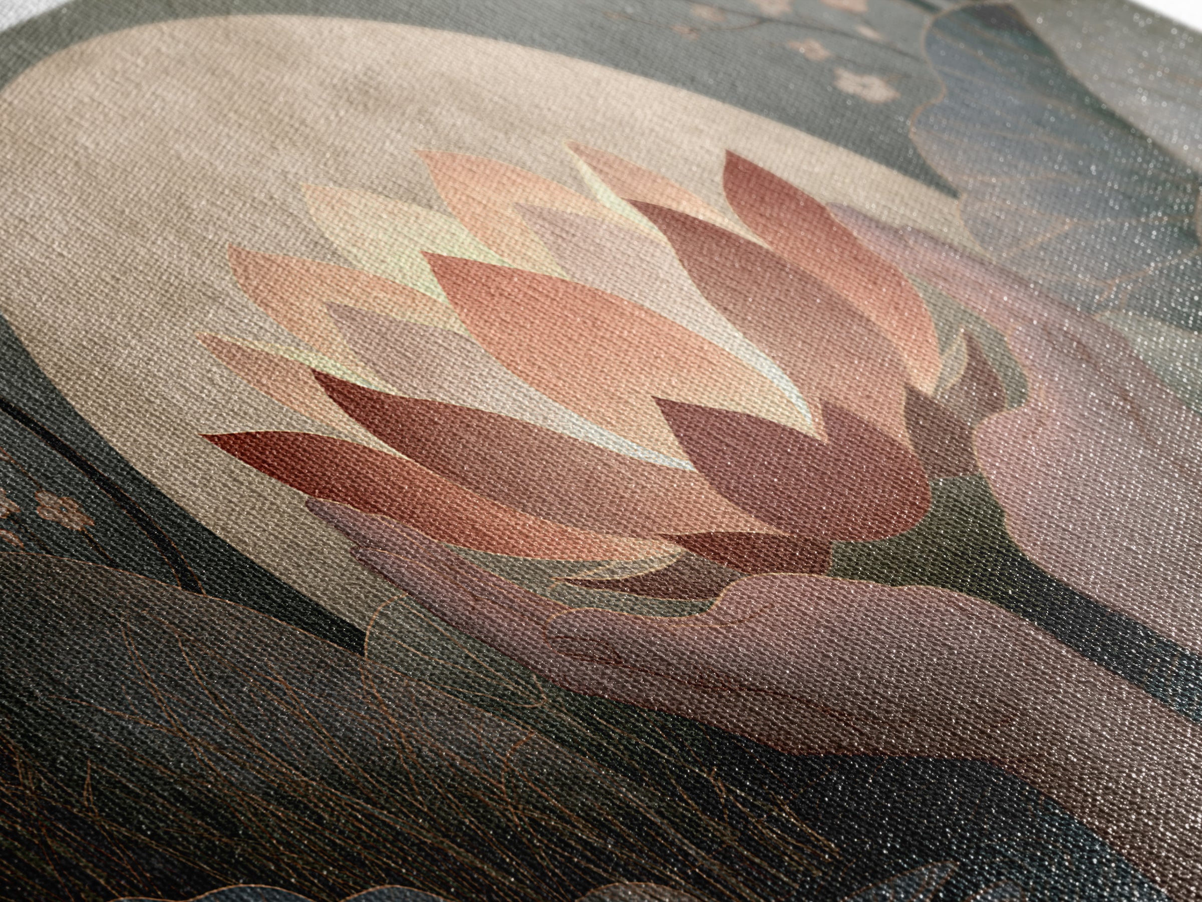 Hands Holding a Glowing Lotus Canvas Print, Spiritual Art, Neutral Decor, Living Room Decor, Abstract Art, Spirit, Wall Decor, SPI-2x1-71