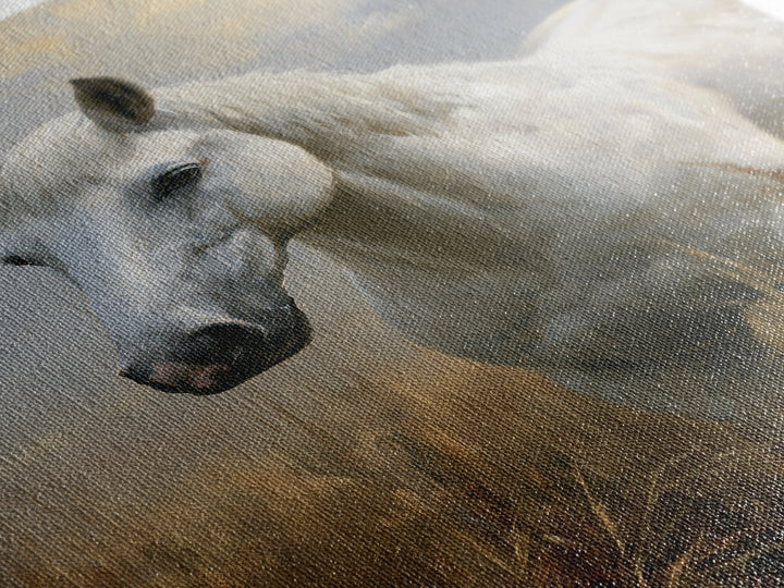 White Horse in Misty Sacred Landscape Canvas Print, Spiritual Art, Printable Art, Living Room Decor, Fine Art, Spirit, SPI-2x3-66