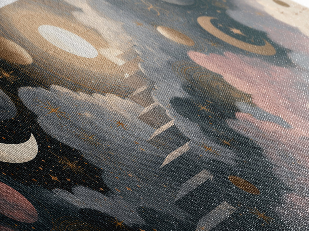 Celestial Staircase Through Clouds Canvas Print, Spiritual Art, Boho Decor, Living Room Decor, Fine Art, Spirit, Art Prints, SPI-3x1-33